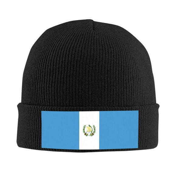Flag Of Guatemala Beanie Hat Knit Hat Skull Cap for Men Women Winter Hat Black