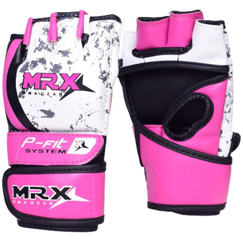MMA Grappling Gloves for Men & Women 4oz Pink Small
