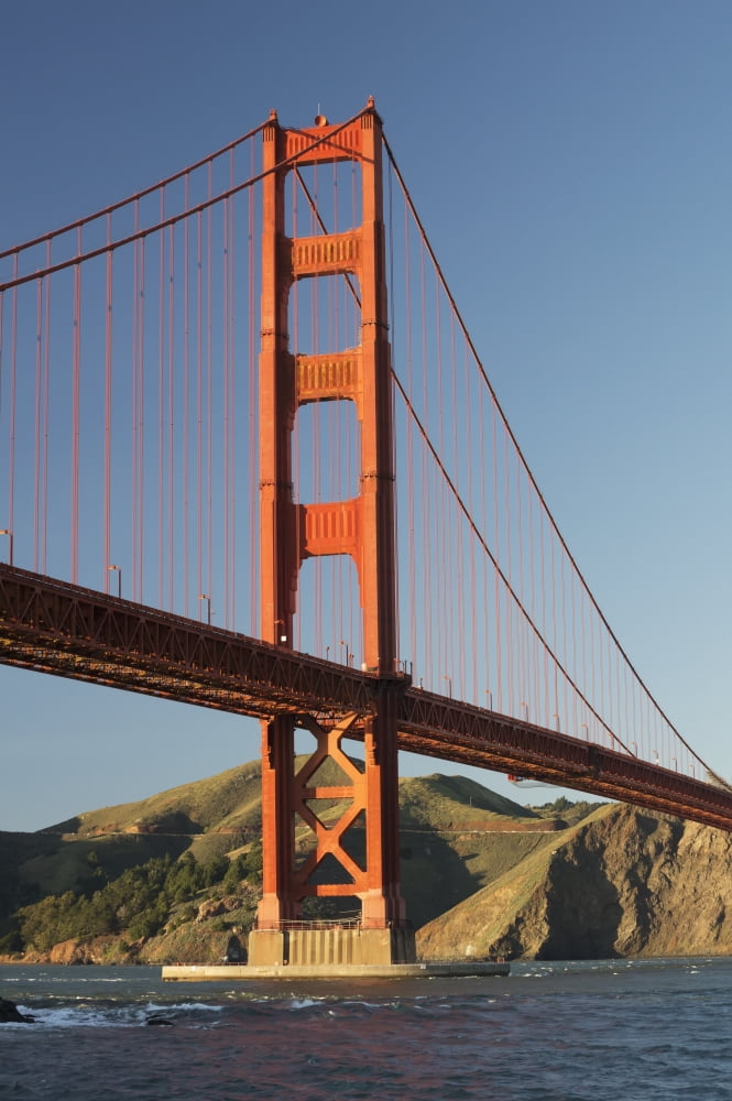 Golden Gate Bridge from Fort Point at the entrance to San Francisco Bay Marin Headlands visible in background San Francisco California United States of America Canvas Art - Harry M Walker Design Pics