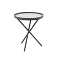 thumbnail image 3 of Pemberly Row 18" 3-Leg Contemporary Wood Side Table - White Marble / Black, 3 of 5