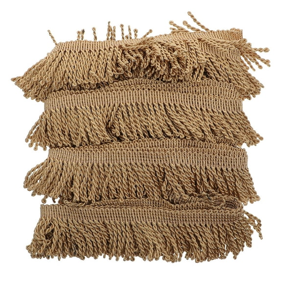 YSNOOWE Polyester Tassel Trim Golden For Sewing And Decorative Trim 1 Roll 0.1x2.2x393.7in