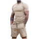 thumbnail image 2 of Conjunto de Lavado Corporal de Hombres 2-En-1 Running & Fitness Outfit, Pantalones Cortos de Ajuste Apretado con Manga Corta, Calcetines de Carrera de Hombres, 2 of 9
