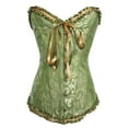 thumbnail image 1 of Dewadbow Women Lace Corsets Brocade Waist Brocade Overbust Lingerie Bustier, 1 of 6