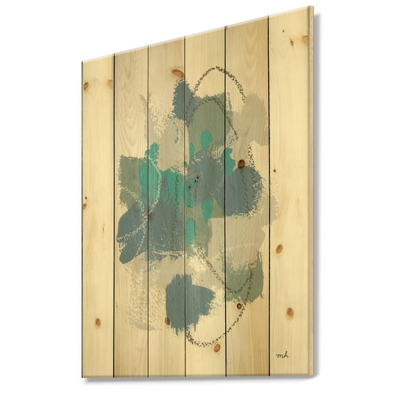 Designart 'Hopeful III' Modern Farmhouse Print on Natural Pine Wood