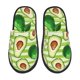 thumbnail image 1 of Fotbe Avocado Green Striped Pantuflas Peludas para Mujer con Estampado, Zapatillas de Peluche, Zapatos de Invierno para Casa, Uso Interior y Exterior-Medium, 1 of 8