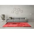 thumbnail image 3 of Ahgly Company Machine Washable Indoor Round Patchwork Red Transitional Area Rugs, 8' Round, 3 of 4