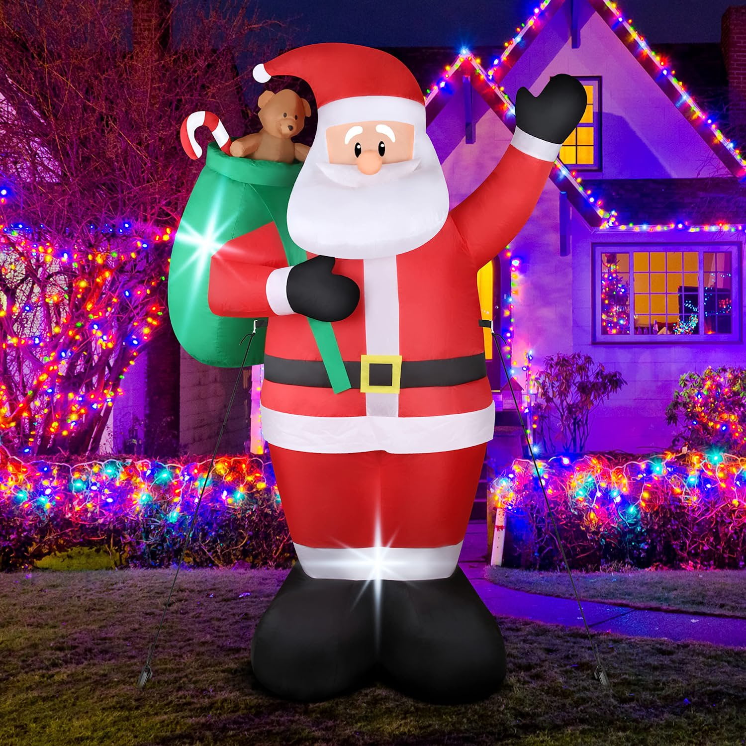 Coolmade 6 FT Christmas Inflatables Santa Claus with Gifts Bag ...