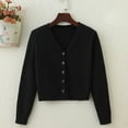 thumbnail image 2 of Knit Cardigan Women's Small Short V-neck Long Sleeve Thin Jacket, 2 of 4