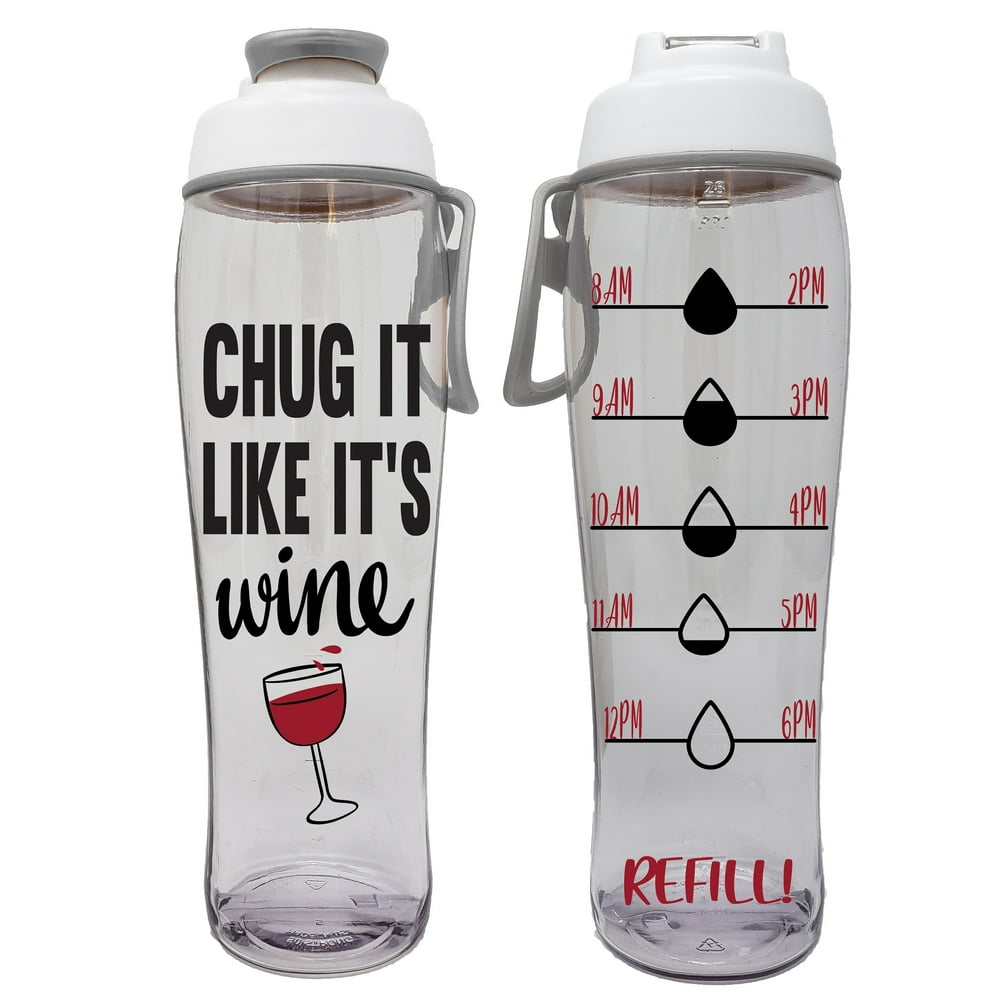 BPA Free Reusable Water Bottle with Time Marker 30 oz. Motivational