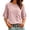 Pink, variant on Women's 1/2 Sleeve Crewneck Blouse Casual Summer Work Top Flutter Sleeve Loose Fit Shirt