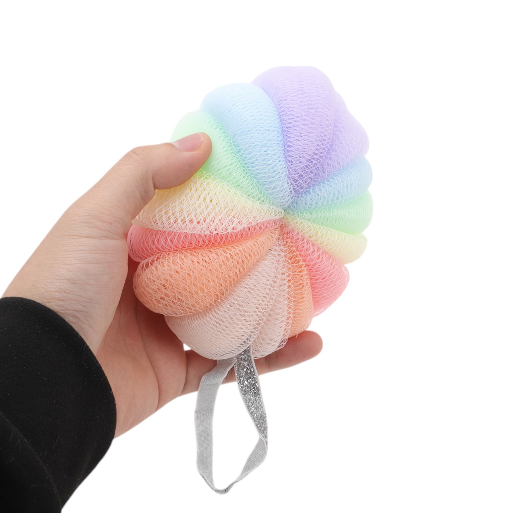 Unique Bargains 1pc Pumpkin-shaped Bath Shower Sponge Colorful 4.72"x 4.72"