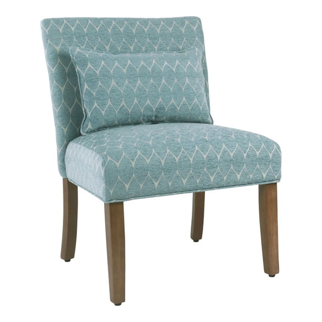 HomePop Fauteuil d'Appoint en Tissu Transitionnel Parker avec Coussin Bleu Sarcelle