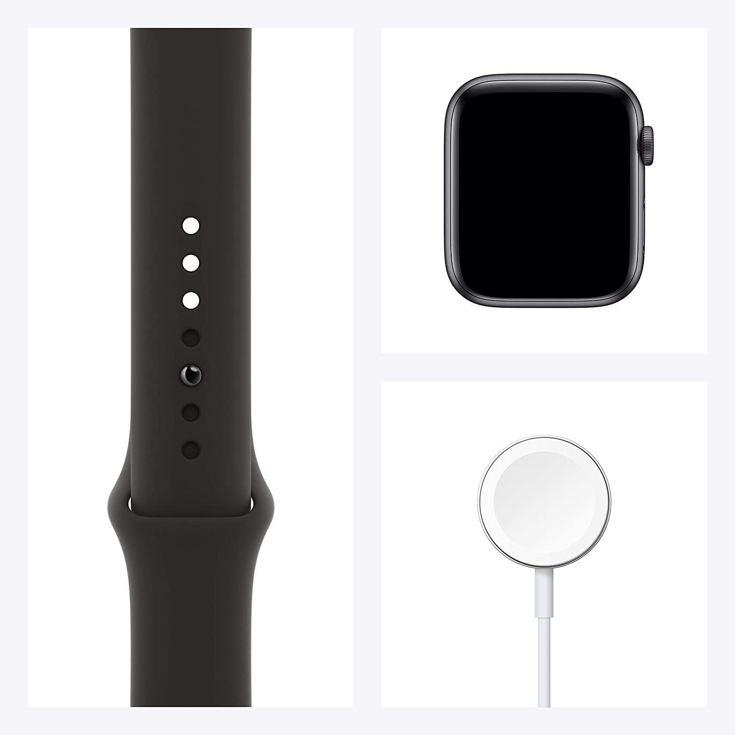 Apple Watch Series 6 (GPS + Cellular, 40mm) - Space Gray Aluminum Case with Black Sport Band, 18 Hour Battery Life, 1 Count