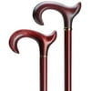 Men Extra Long Wood Cane Burgundy Anatomical Right Hand Derby Handle Cane 42" Long