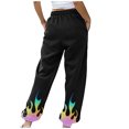 thumbnail image 4 of AOOCHASLIY Women Fall Pants Clearance Womens Flame Printing Sweatpants Loose Lounge Trousers with Pockets High Waist Pants, 4 of 4