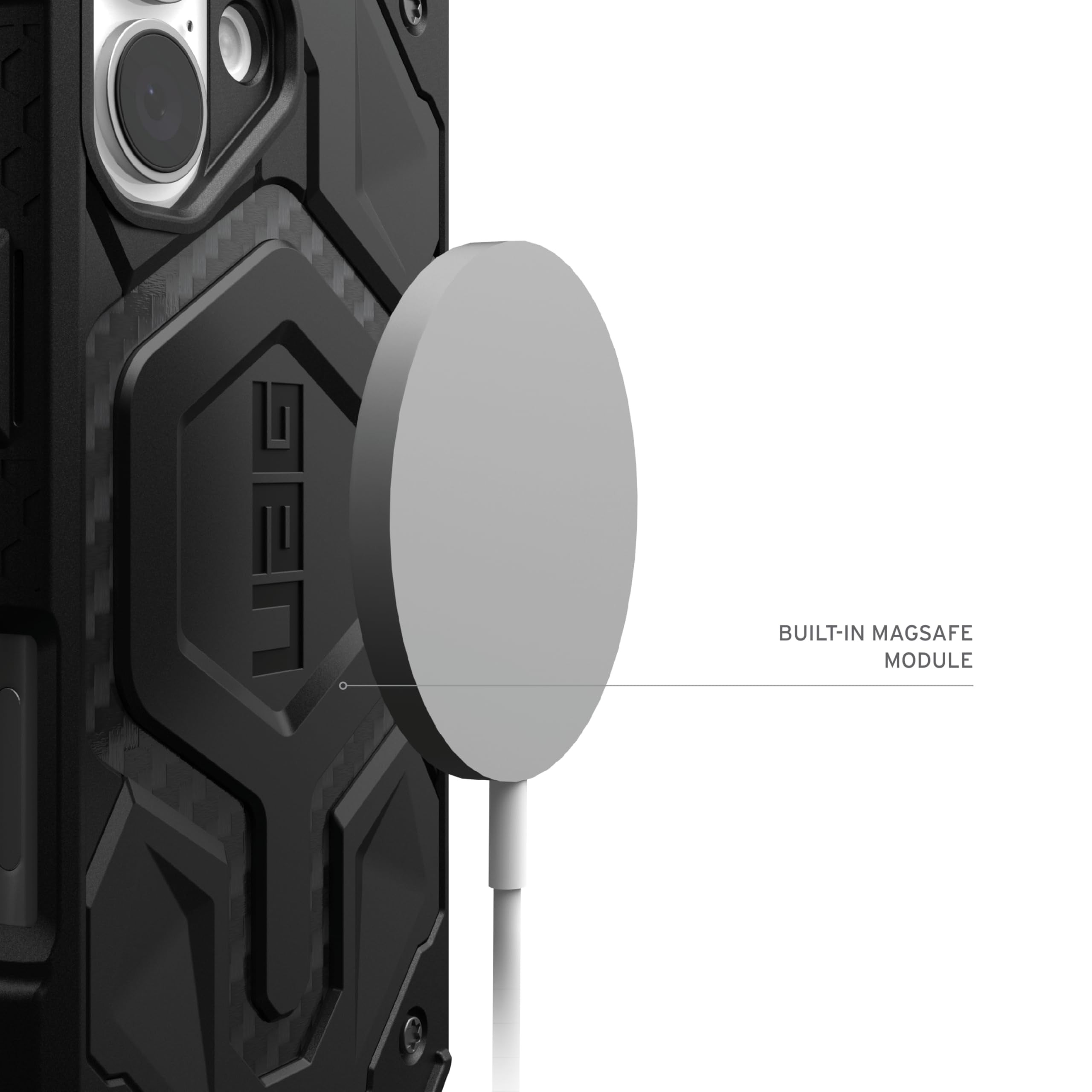 UAG iPhone 16 Case 6.1" Monarch Pro - Compatible with MagSafe Charging Rugged Heavy Duty Shockproof Anti-Slip Military Grade Protective Cover, Carbon Fiber