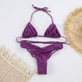 thumbnail image 4 of Women's Triangle String Bikini Set Sexy Tie Back Two Piece Swimsuit Cute Spaghetti Strap Bathing Suit, 4 of 6