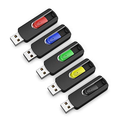 KOOTION Lecteur Flash 32 GB USB 2.0 Bâton de Mémoire 5 Pack Pentrive Rétractable Saut Lecteur Zip Coloré