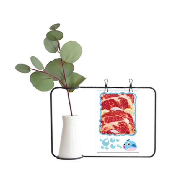 Filete de carne cruda de alimentos de textura Jarrones colgantes de vidrio transparente Decoración Botella