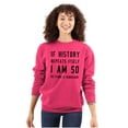 thumbnail image 3 of History Repeats Itself Dinosaur Pet Unisex Plus Fleece Graphic Sweatshirt Brisco Brands 3X, 3 of 5
