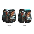 thumbnail image 3 of KLL Futuristic Robot Hummingbird Pattern Shorts Women,Athletic Shorts High Waisted Running Shorts Pocket Sporty Short Gym Elastic Workout Shorts-Large, 3 of 7