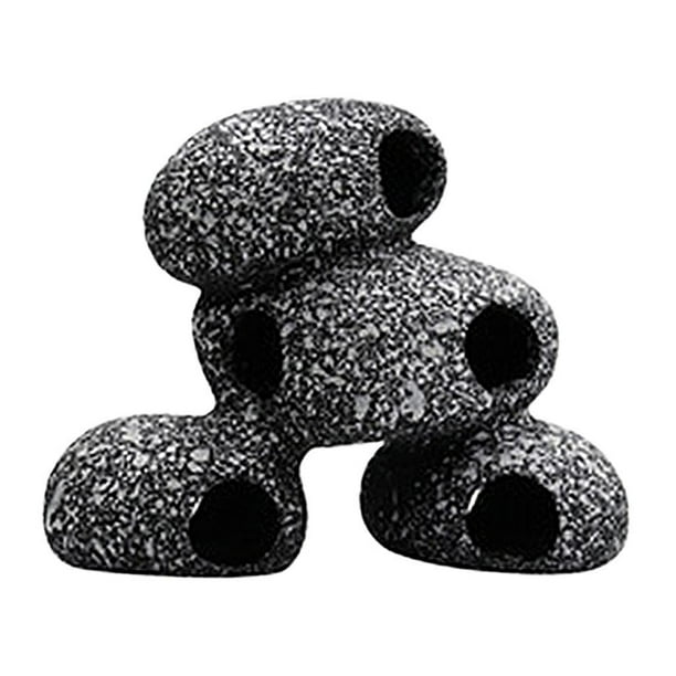 Decoración apilable de acuario Sunnimix Piedra oculta para gambas cichlidas oculta para la cría de peces tanque de desove 4 piezas