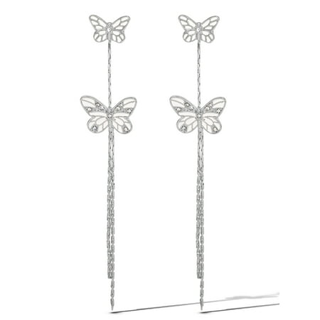 Jessica Simpson Women's Butterfly Fringe Drop Earrings