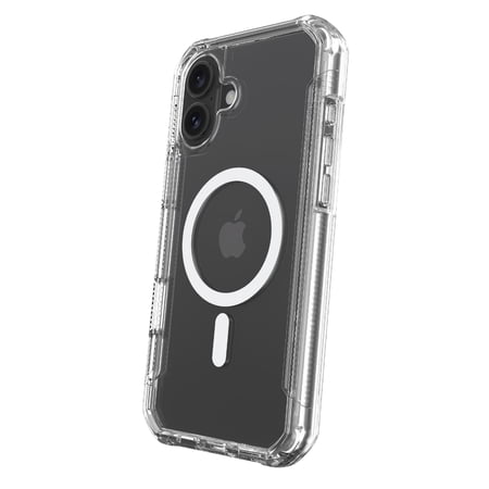 onn magsafe compatible rugged phone case for iphone 16 - clear