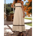 thumbnail image 3 of Alsol Lamesa Summer Dresses for Women Casual Smocked Sleeveless Boho Spaghetti Strap Party Beach Wedding Guest Dresses Cami Midi Dresses Beige,XL, 3 of 5