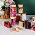 thumbnail image 3 of 10 Pcs Glass Spice Jars 8oz Clear Empty Square Food Storage Containers with Bamboo Airtight Lid and Labels - Thicken Small Glass canister, 3 of 8