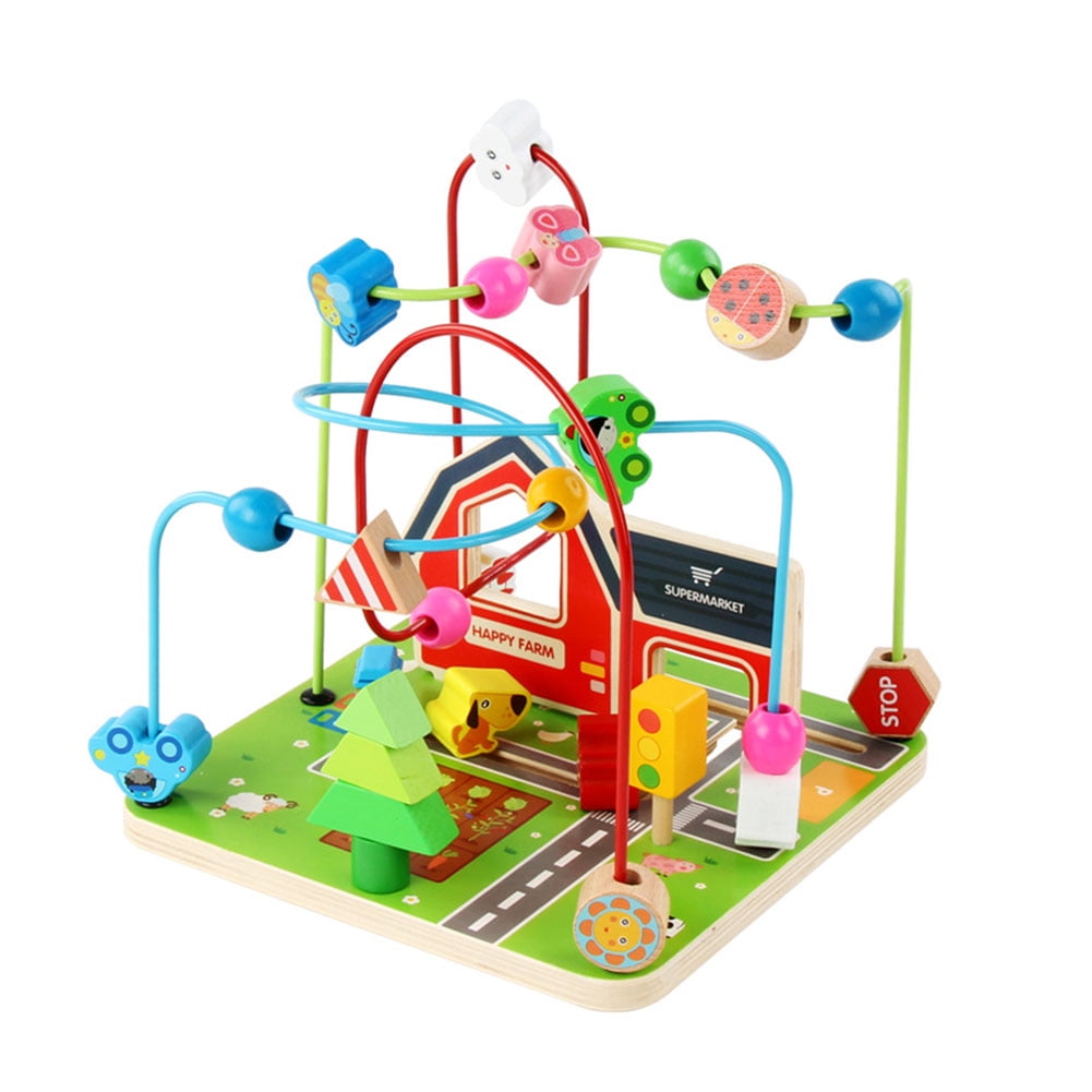 large wooden bead maze