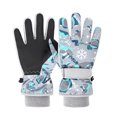 thumbnail image 1 of Guantes de esquí para niños Guantes de invierno impermeables Cálidos y cómodos con patrones lindos Irfora Gris, 1 of 7