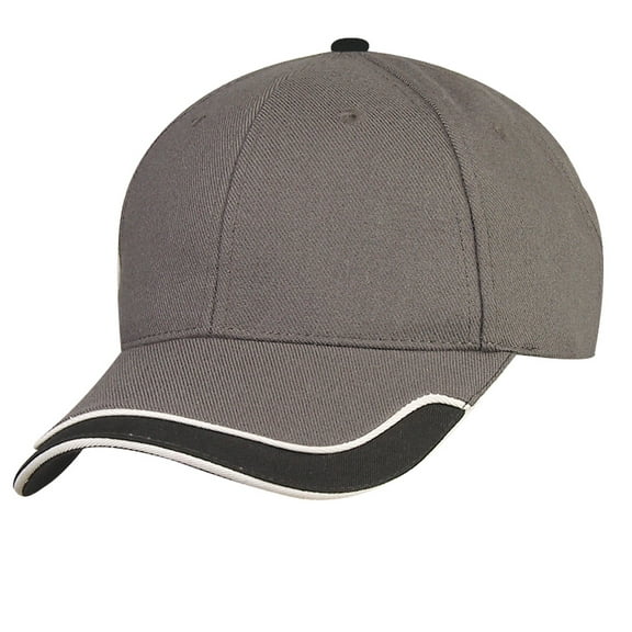 ImpecGear Cotton 6-Panel Unisex Adult Baseball Hat - Grey/Black