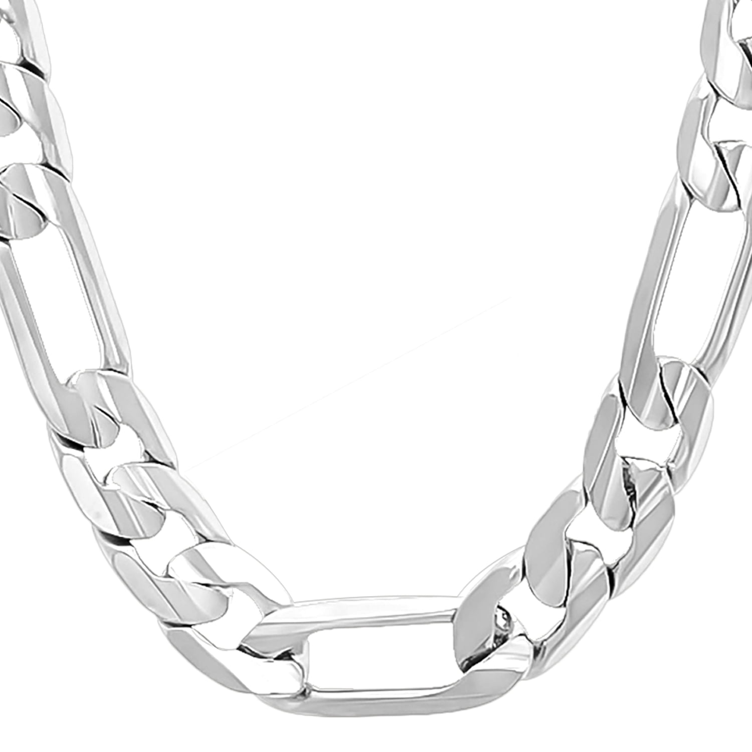 Hypoallergenic Nickel Free Made In Italy 925 Sterling Silver Diamond-Cut Figaro Link Necklace Chain 16 to 28 Inch for Women Men Birthday Gift 