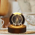 thumbnail image 5 of Bola de cristal 3D Brillar Luz nocturna LED con base de madera Transparente 6 cm, 5 of 5