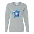 thumbnail image 2 of Sea Turtle Tie Dye Art Animal Lover Womens Graphic Long Sleeve T-Shirt, Heather Grey, Medium, 2 of 3