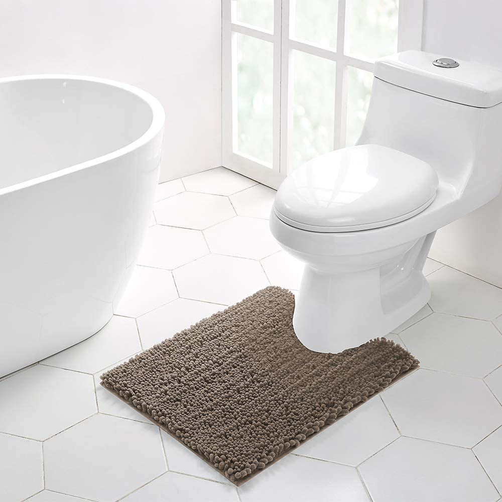 Toilet Lid Cover 3 Piece Bath Rug Sets Non Slip,Water Absorbent U-Shaped Contour Toilet Mat Christmas Party Beer Drink Brown and Green Bathroom Mats Set for Christmas Decorations