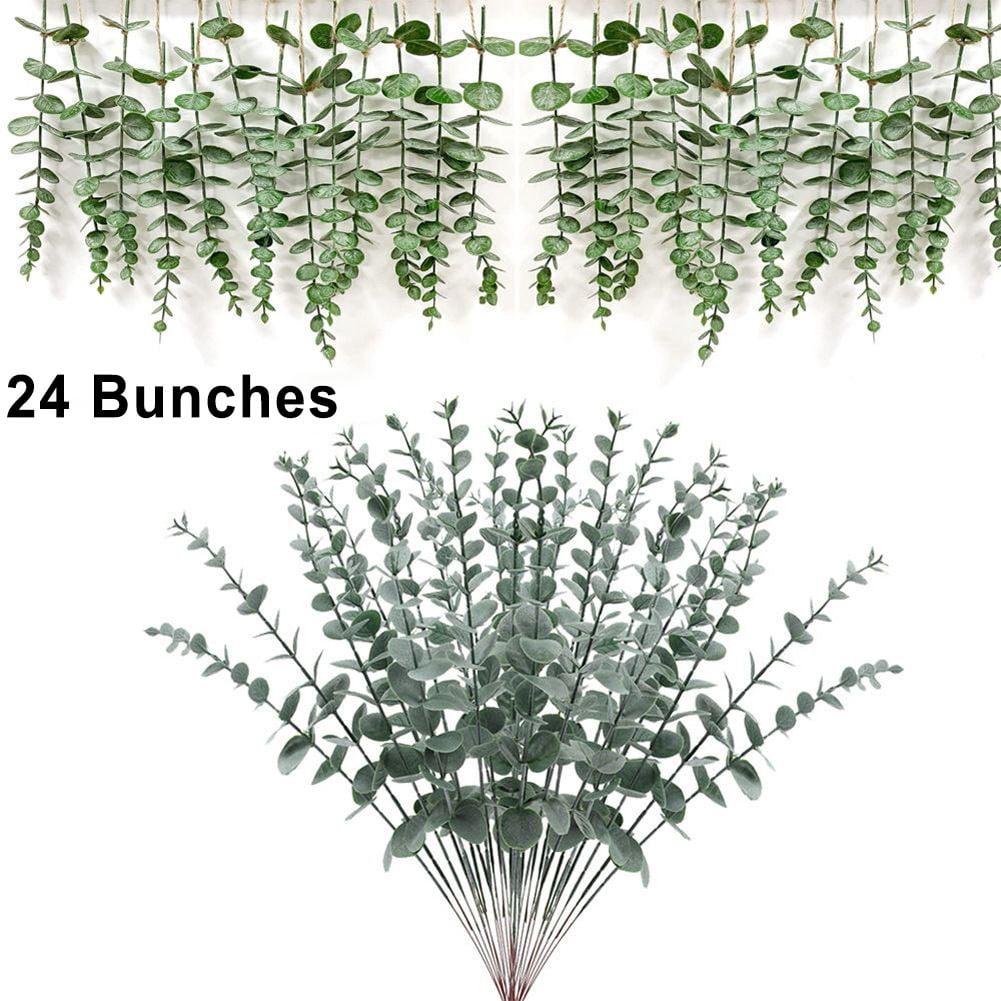 Crowye 60 Pcs 4 Kinds Eucalyptus Leaves Stems Bulk Mixed