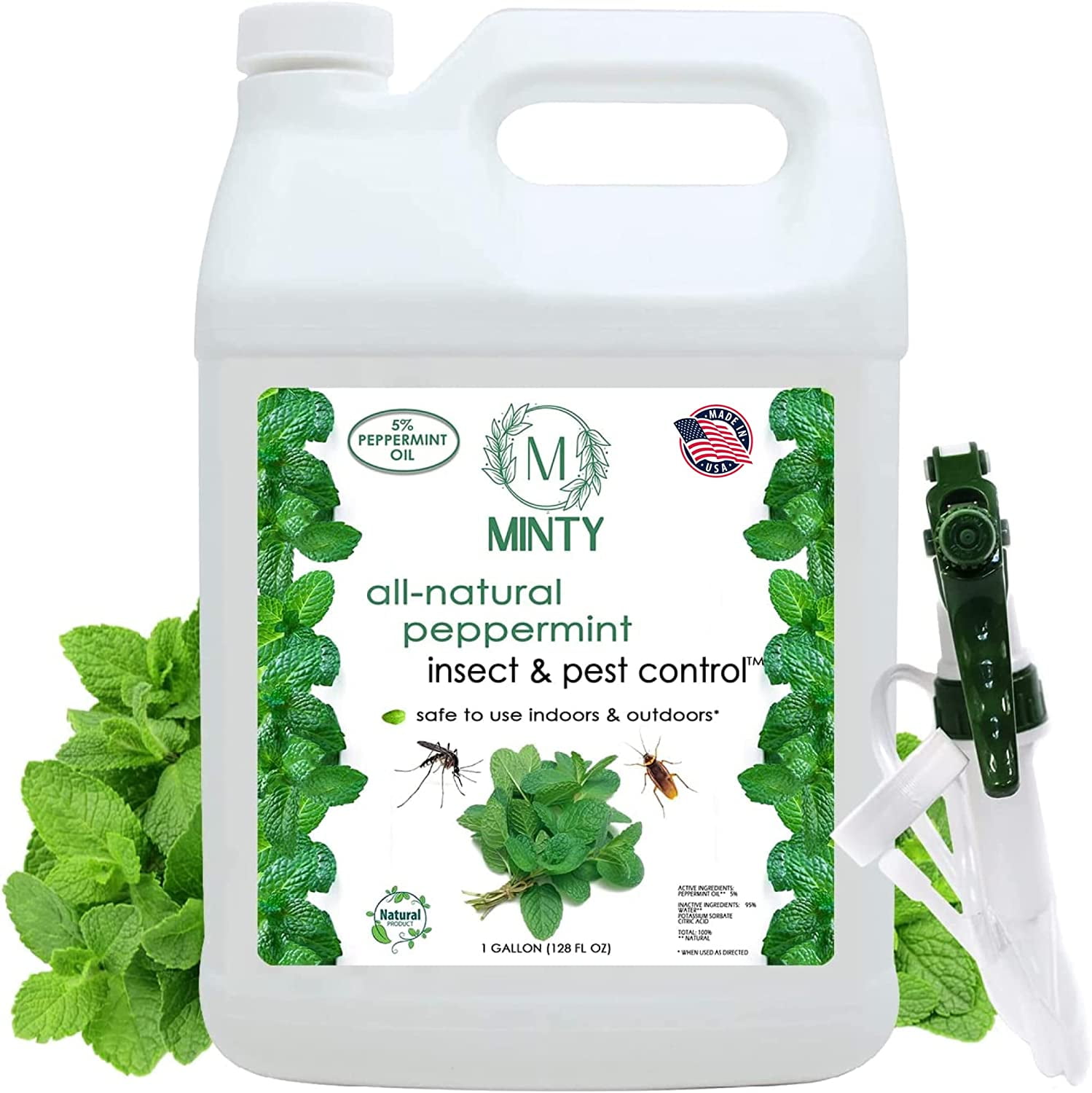 Minty Insect & Pest Control, Powerful & Natural 5 Peppermint Oil Spray