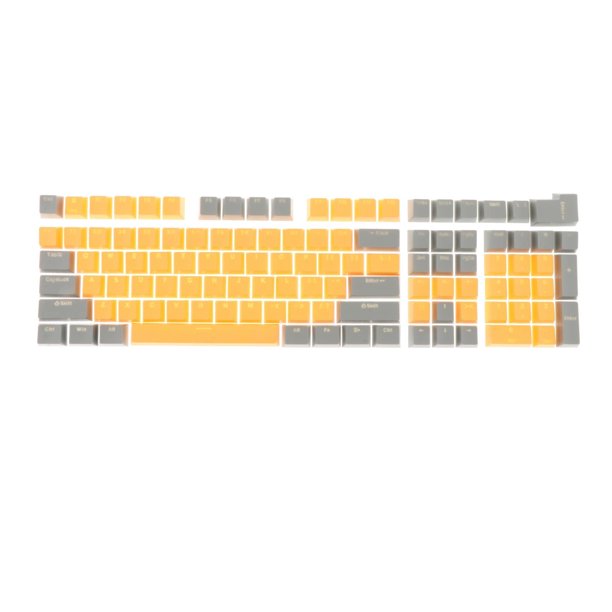 Juego de Teclas CUTICAT para teclado mecánico 108 Piezas gris oscuro amarillo