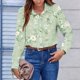 thumbnail image 5 of TaTaai Ladies Button Down Shirt Long Sleeve Notch Collar Floral Print Casual Top Breathable Cotton Loose Fit Blouse for Spring Gift, 5 of 6