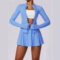 thumbnail image 4 of Conjunto deportivo de 2 piezas para mujer, traje de Yoga, ropa deportiva de manga larga, Top deportivo, Falda corta, mallas de entrenamiento para gimnasio, ropa de gimnasio, 4 of 5