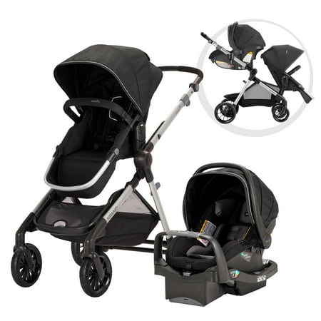 Evenflo Pivot Xpand Modular Travel System with Stroller & Safemax Infant Car Seat-Stallion