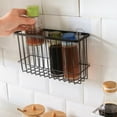 thumbnail image 3 of KAKOWELY Adhesive Bathroom Organizer Shelf with Powerful Transparent Traceless Design for Space Saving No Drilling Iron Black 7.87 Inches,10.31"X5.75"X2.99", 3 of 4