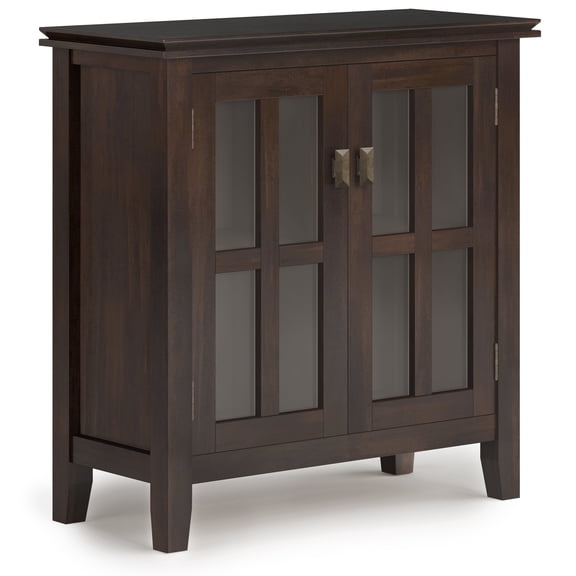 Artisan 30 inch Wide Solid Wood Low Storage Cabinet in Tobacco Brown