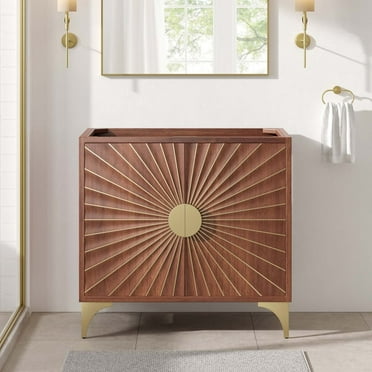 Modway Daylight 36" Bathroom Vanity Cabinet in Walnut
