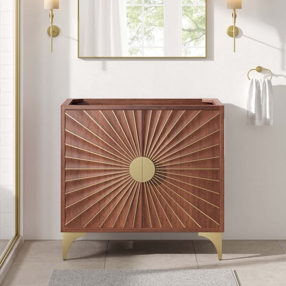 Modway Daylight 36" Bathroom Vanity Cabinet in Walnut