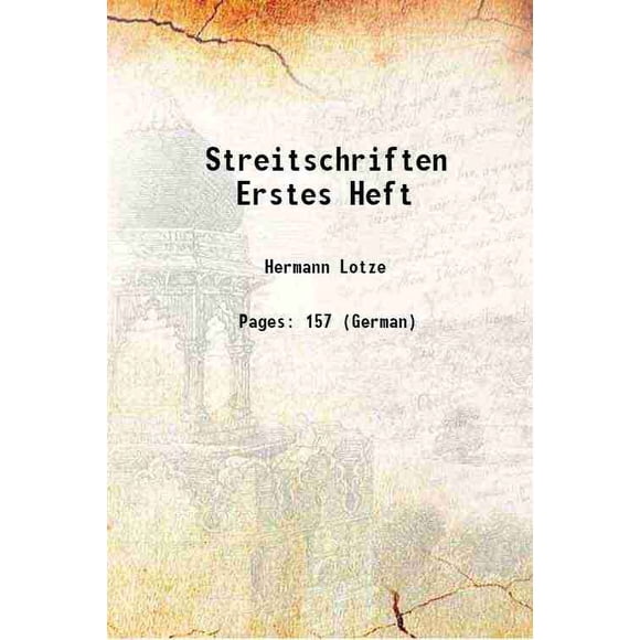 Streitschriften Erstes Heft 1857 [Hardcover]