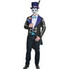 Party City Neon Day of the Dead Men’s Jacket, Halloween Costume, Small/Medium, Features a Festive Print and Tails