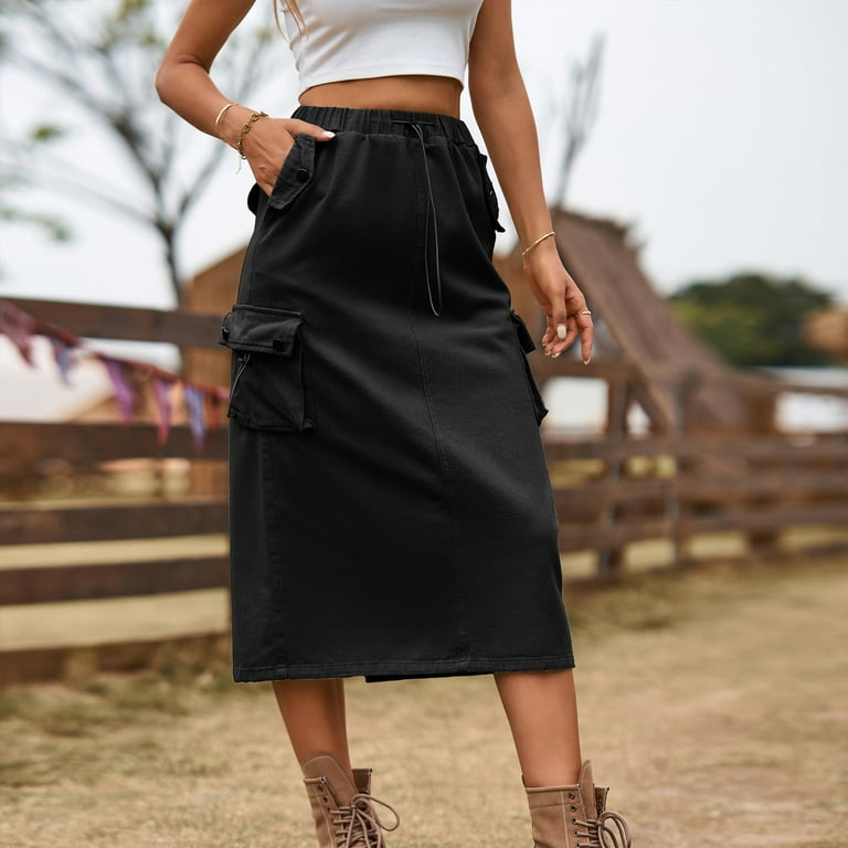 Midi Skirt Black Overall Skirt Womens Midi Black Corduroy Overall